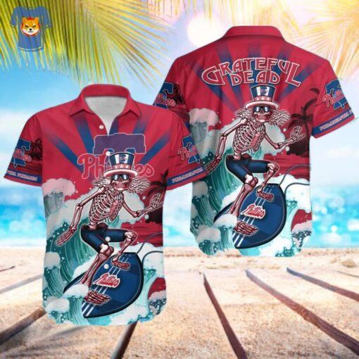 MLB Philadelphia Phillies Grateful Dead Phillies Hawaiian Shirt