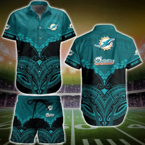 Miami Dolphins NFL Hawaiian shirt-short polynesian