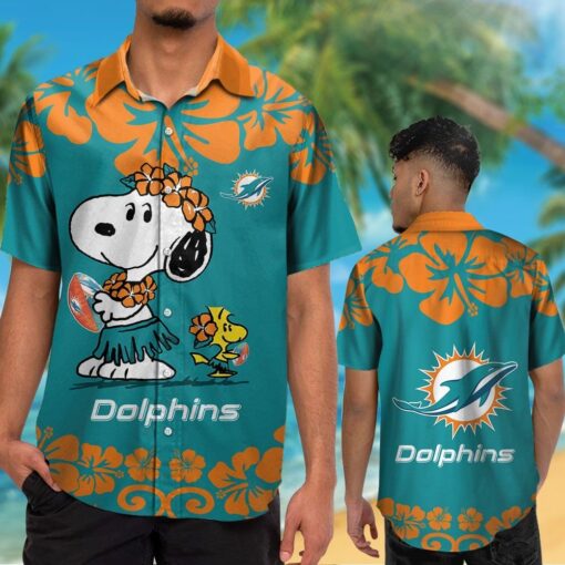 Miami Dolphins and Snoopy Hawaiian Shirts for fans