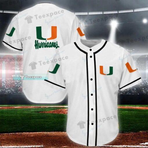 Mianmi Hurricanes Logo Only White Baseball Jersey