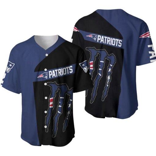 Monster Energy New England Patriots Baseball Jersey custom 3d