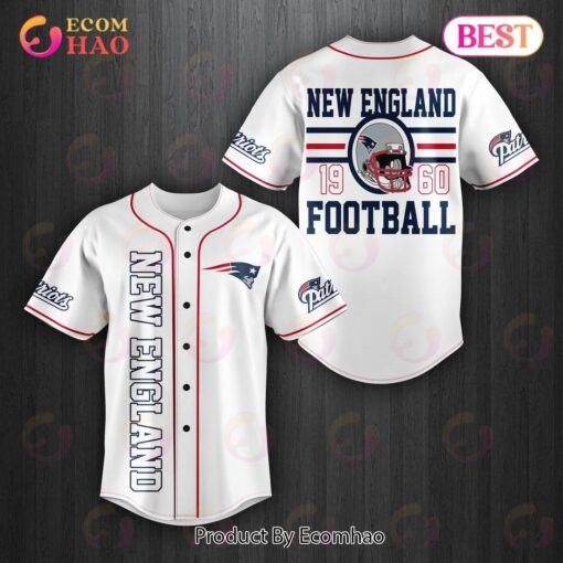 New England Patriots nfl 1960s Baseball Jersey style custom white