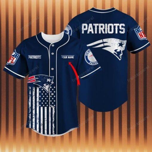 New England Patriots nfl Personalized Baseball Jersey Shirt 3d custom name number