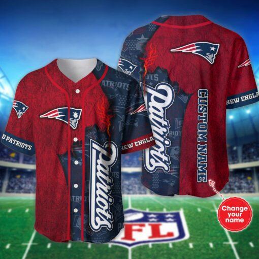 New England Patriots nfl Personalized Baseball jersey red retro shirt for fans