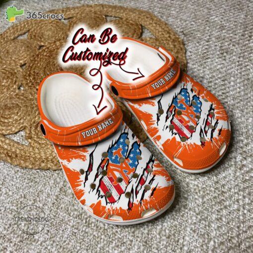 New York Mets Personalized NY Mets Baseball Ripped American Flag Clog Shoes