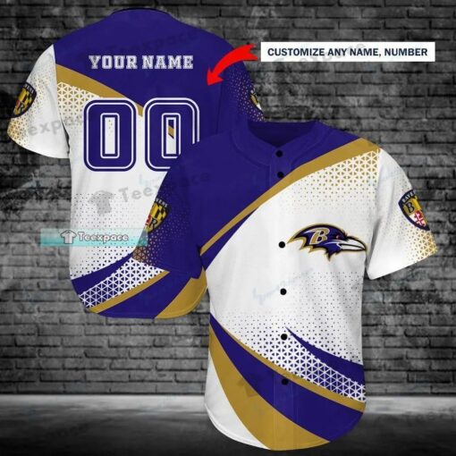 Personalized Angle Fade Texture Baltimore Ravens Baseball Jersey Shirt