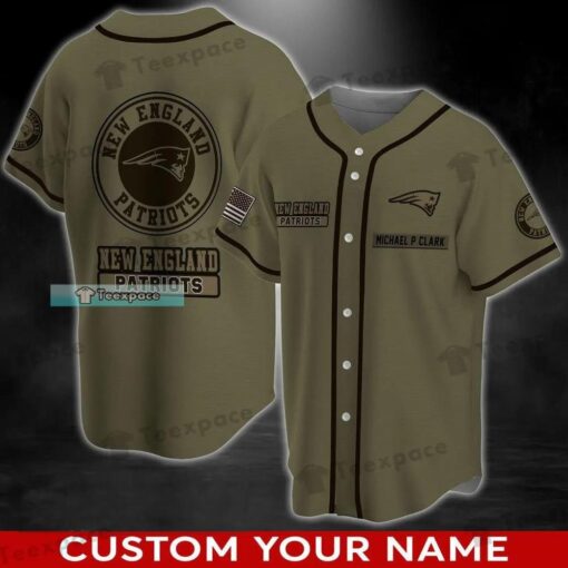 Personalized Army New England Patriots Baseball Jersey