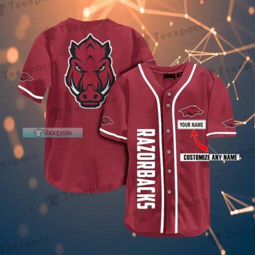 Personalized Big Logo Arkansas Razorbacks Baseball Jersey