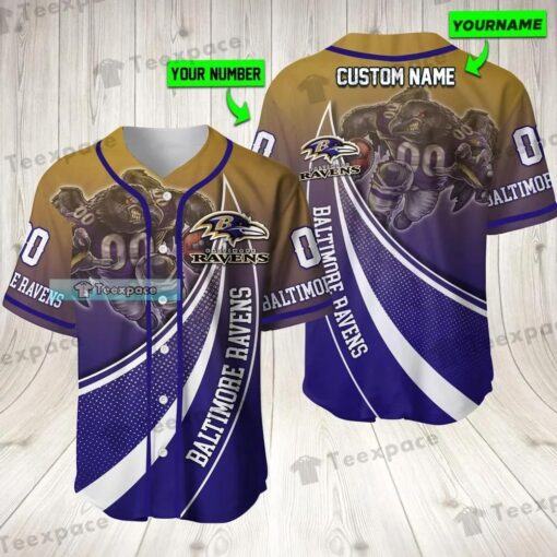 Personalized Claw Mascot Baltimore Ravens Baseball Jersey