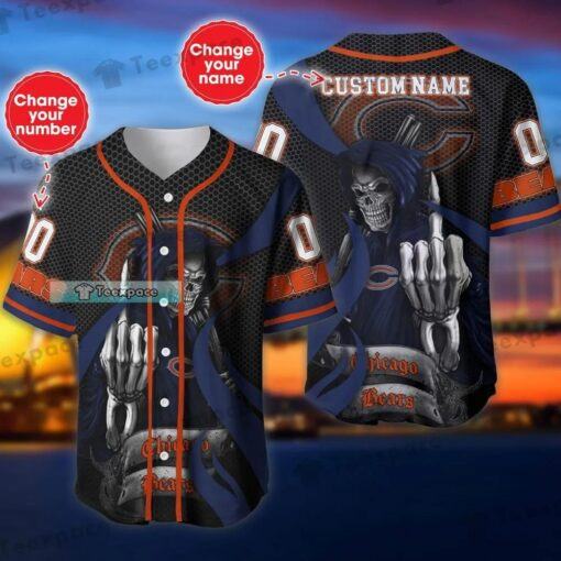 Personalized Death Middle Finger Bears Baseball Jersey