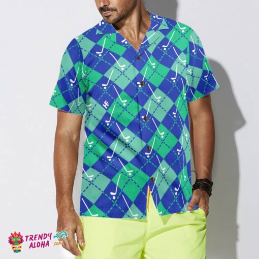 Plaid Golf Seamless Pattern Hawaiian Shirt