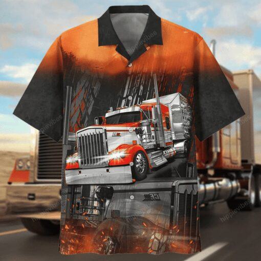 Retro Style Red Truck Driver Design Trendy Hawaiian Shirt