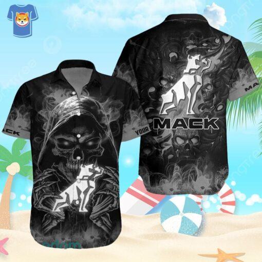 Skull Mack Truck Hawaiian Shirt Truck Custom Name Shirt For Men And Women