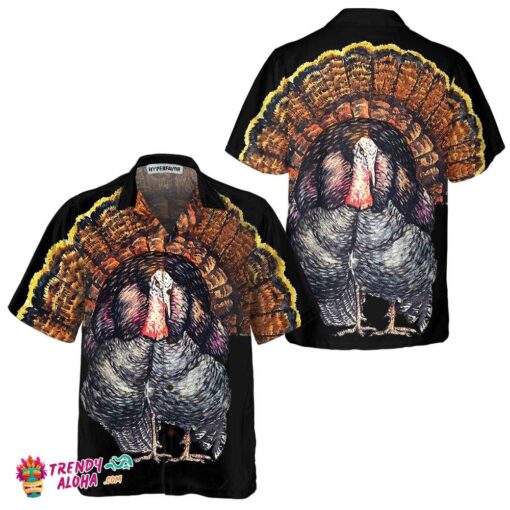 Standing Black Turkey Hawaiian Shirt, Thanksgiving Gobble Shirt, Gift For Thanksgiving Day