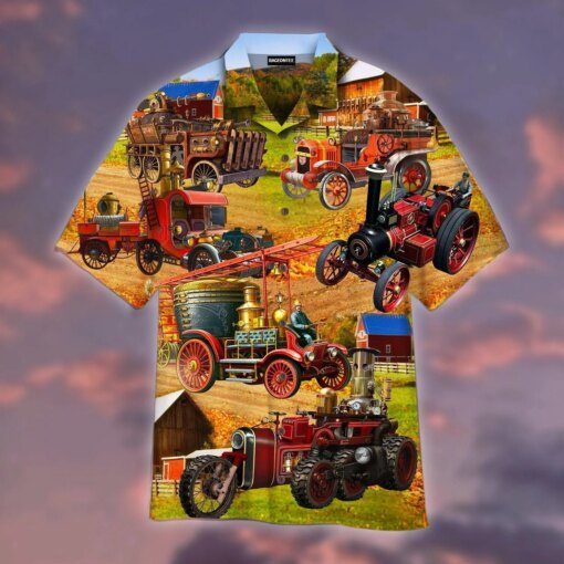 Steampunk Fire Truck Trendy Hawaiian Shirt For