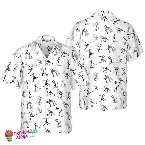 Stickfigures Playing Golf V2 Hawaiian Shirt