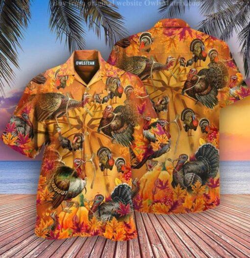 Thanksgiving Happy Wishbone Thanksgiving Trendy Aloha Hawaiian shirt, Beach Shorts