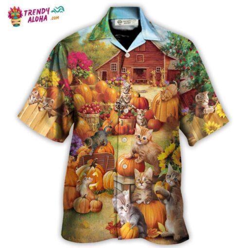 Thanksgiving Cat Wish You Happy Thanksgiving Trendy Aloha Hawaiian shirt, Beach Shorts