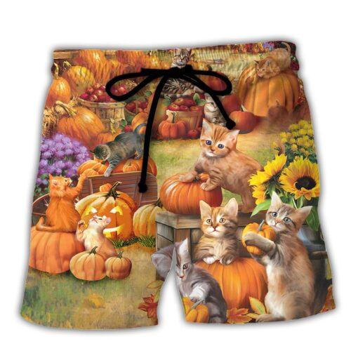 Thanksgiving Cat Wish You Happy Thanksgiving Trendy Aloha Hawaiian shirt, Beach Shorts