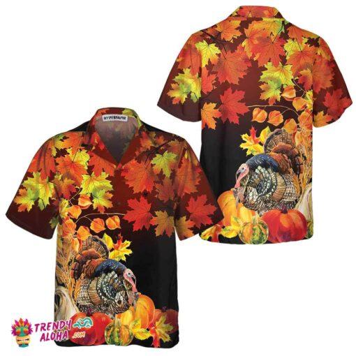 Thanksgiving Turkey Birds With Harvest Hawaiian Shirt, Thanksgiving Gobble Shirt, Funny Gift For Thanksgiving Day