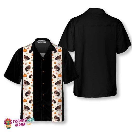 Thanksgiving Turkey Black Thanksgiving Hawaiian Shirt, Unique Turkey Gift For Thanksgiving