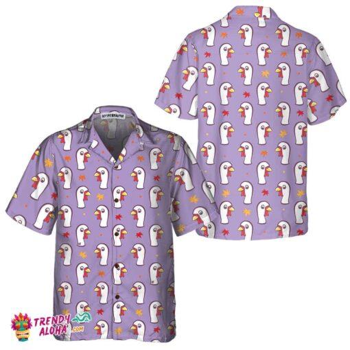 Thanksgiving White Turkey Hawaiian Shirt, Gobble Gobble Shirt, Best Gift For Thanksgiving Day