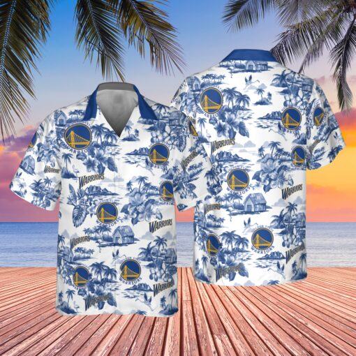 Themed Hawaiian Shirt Featuring Golden State Warriors