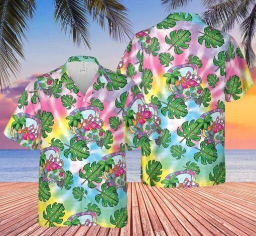 Truck Flamingo Summer Vtn01 Trendy Hawaiian Shirt, Trendy Hawaiian Shirt For Summer Vacation 2023