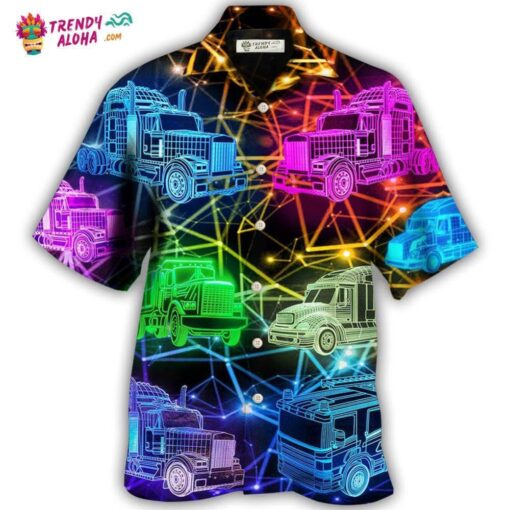 Truck Neon Colorful Style Hawaiian Shirt – Trendy Aloha