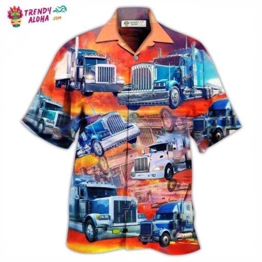 Truck Real Men Drive Big Trucks In The Sunset Hawaiian Shirt – Trendy Aloha