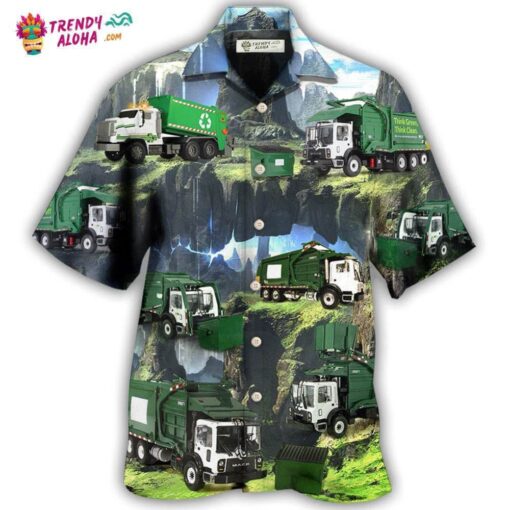 Truck Us Waste Collector Style Hawaiian Shirt – Trendy Aloha