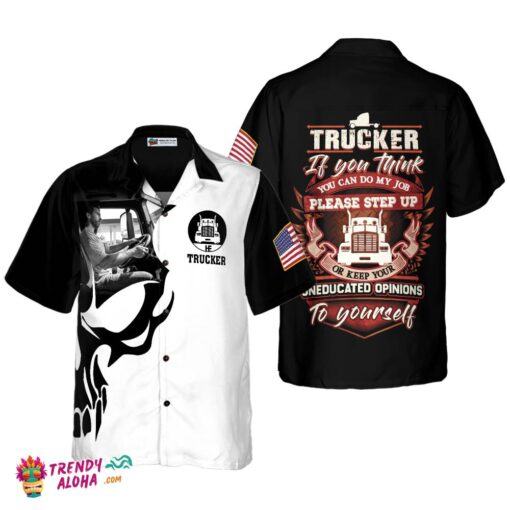 Trucker Proud Skull 1 Hawaiian Shirt