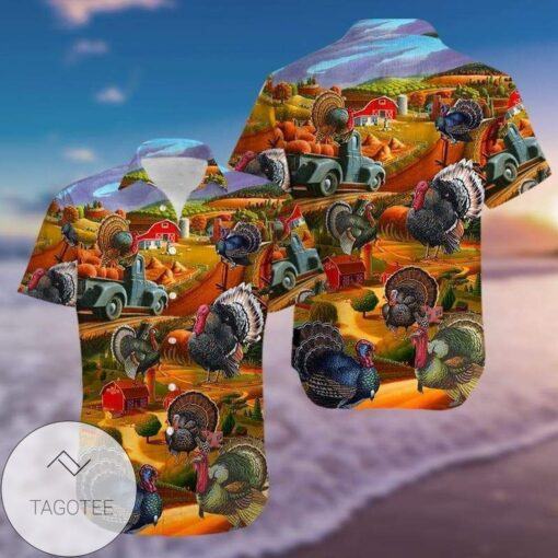 Turkey On Thanksgiving Hawaiian Shirt Tropical Elegance Design Style