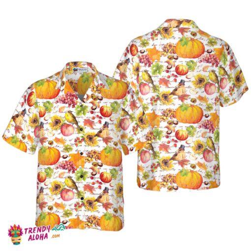 Vintage Watercolor Thanksgiving Design Hawaiian Shirt