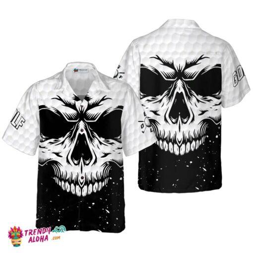 White Skull Golf Hawaiian Shirt