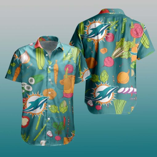 nfl miami dolphins hawaiian shirt tropical vegetables for fans