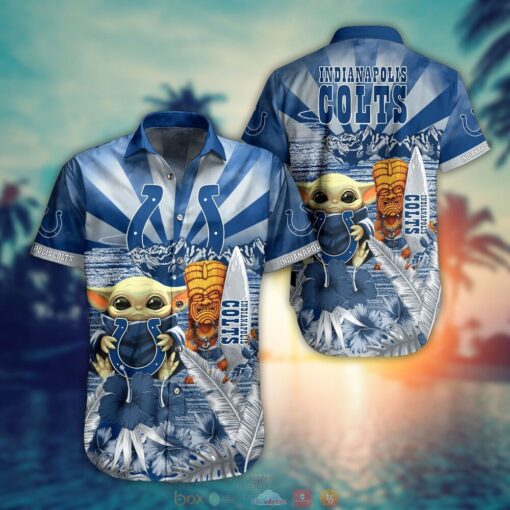 Baby Yoda Indianapolis Colts NFL Hawaiian Shirt and Shorts For Fans