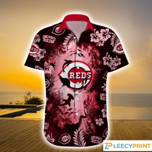 Cincinnati Reds MLB Hammerhead Shark Hawaiian Shirt, Cincinnati Reds Hawaiian Shirt