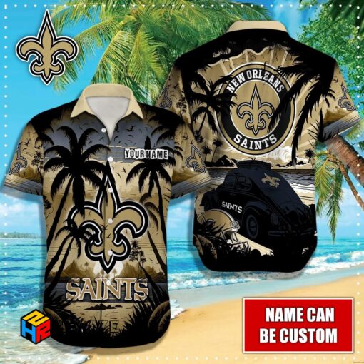 Custom Name number New Orleans Saints NFL Aloha Hawaiian Shirt for fan