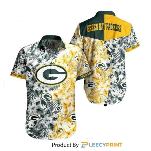 Green Bay Packers Hawaiian Shirt Beach Shirts Graphic Floral Pattern Print This Summer