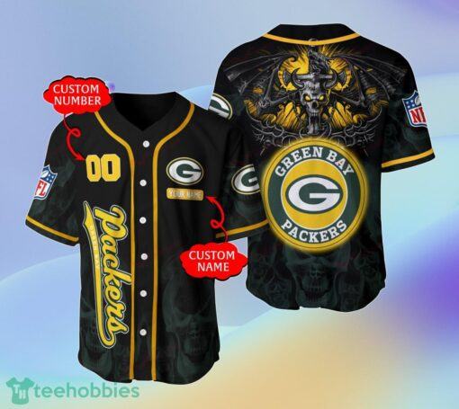 Green Bay Packers NFL BASEBALL JERSEY CUSTOM NAME AND NUMBER Best Gift For Men And Women Fans