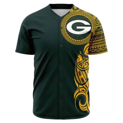 Green Bay Packers NFL Baseball Jersey Green pattern custom