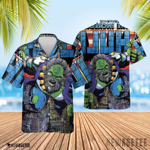Incredible Hulk Future Imperfect Marvel comics cover by George Perez Hawaiian Shirt beach shorts