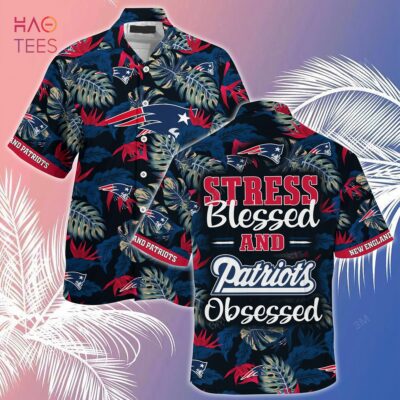 New England Patriots NFL-Summer Hawaiian Shirt And Shorts, Stress Blessed Obsessed For Fans