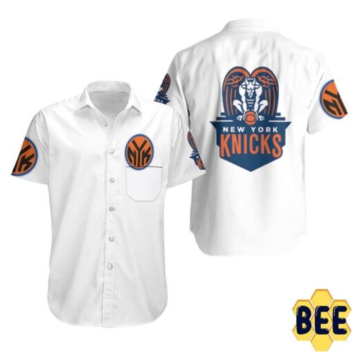 NBA New York Knicks White Mascot Trending Hawaiian Shirt