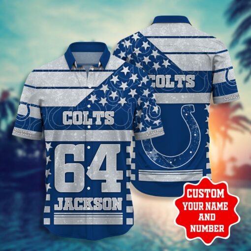 NFL Hawaiian Shirt Indianapolis Colts Shorts Tshirt star Custom Name Number