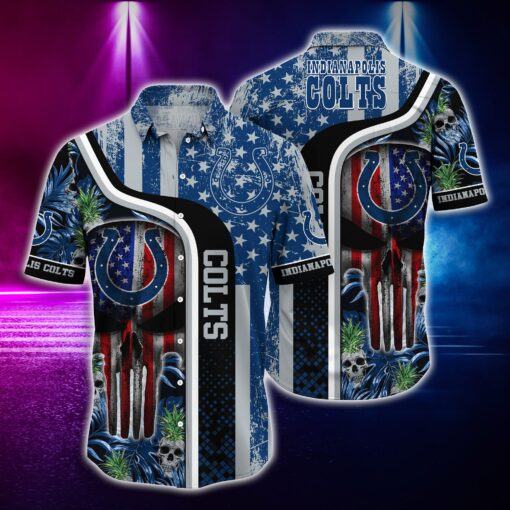 NFL Hawaiian Shirt Indianapolis Colts and Tshirt skull