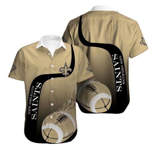 NFL New Orleans Saints Golden Black Ball Hawaiian Shirt