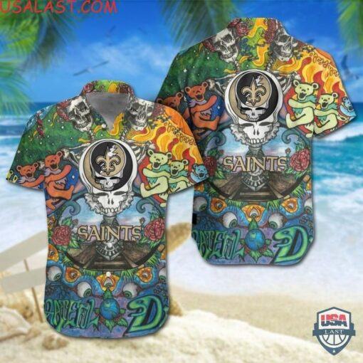 NFL New Orleans Saints Grateful Dead Bears Hawaiian Shirt