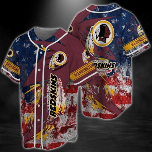 NFL Washington Redskins Custom Name Number Golden Fire Baseball Jersey